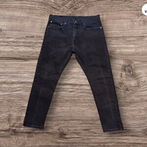 Levi's Jeans 512 Mens Stretch 34x29 Black Slim Fit Tapered Leg Dark Wash